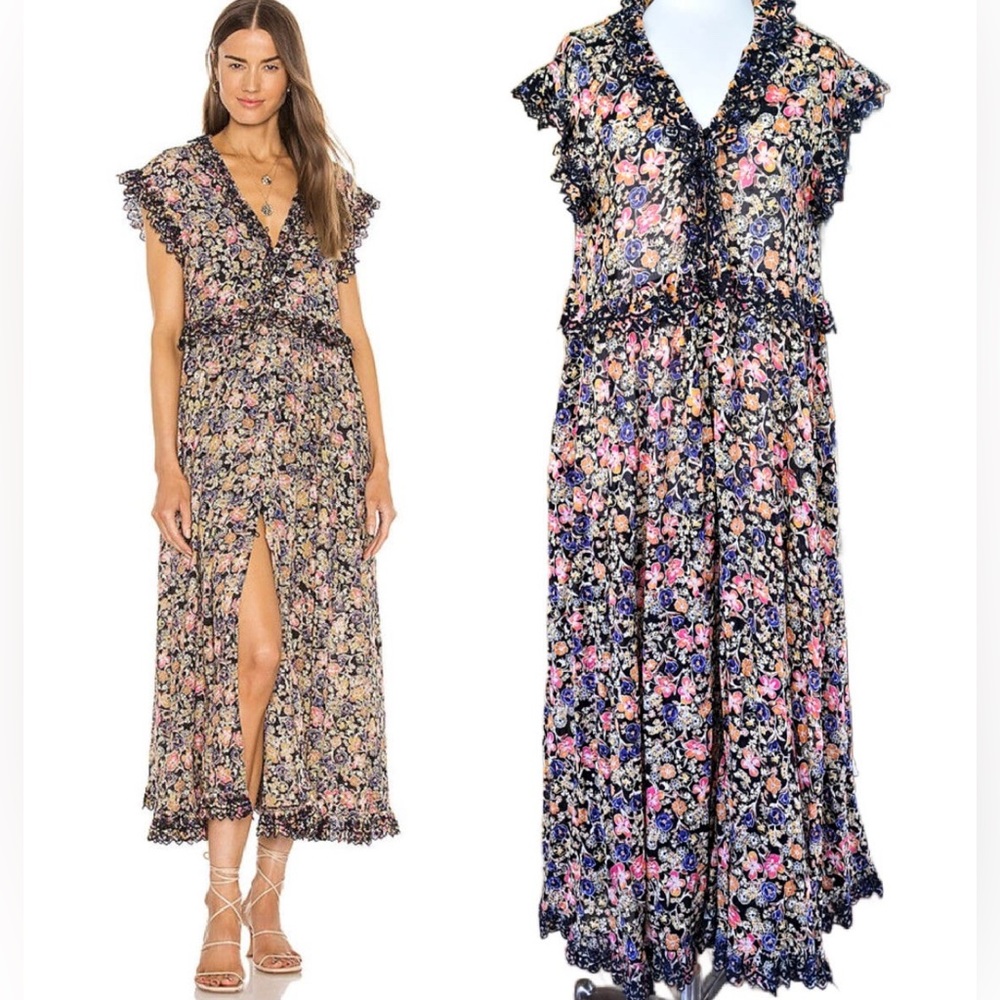Free People Milani flutter sleeve midi / maxi dress
